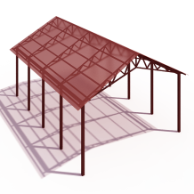 Вариант крыши навеса для дачи двухскатной формы